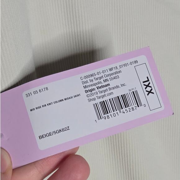 Wild Fable Beige Mid-Rise Rib Knit Column Midaxi Skirt NEW Women's XXL - Picture 6 of 10